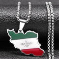 Gold Map Flag Pendant Necklace — Stainless Steel
