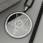 Star Baphomet Steel Pendant Gothic Inverted Pentagram