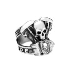 Skull Motorcycle Steel Ring Vintage Steampunk