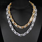 Iced Out Heart Cuban Chain Necklace Stainless Steel
