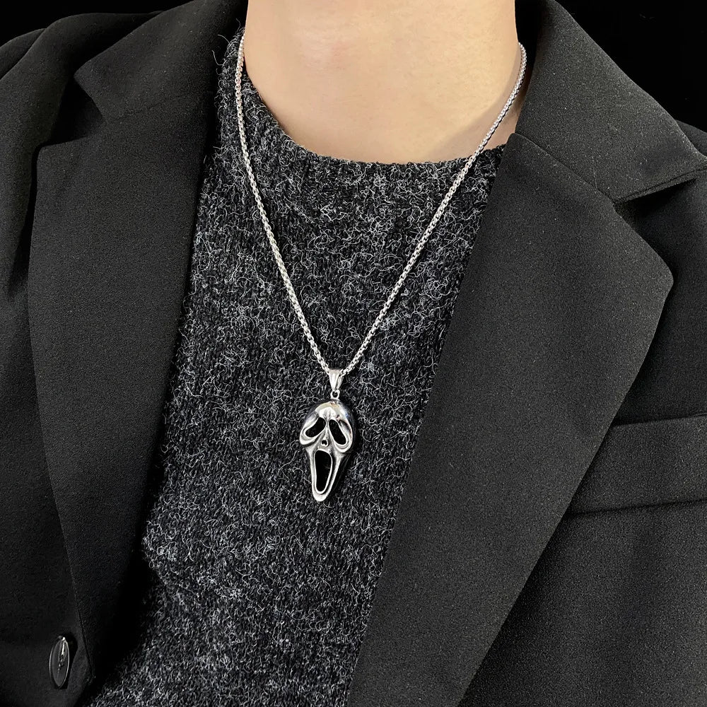 Ghost Steel Pendant Retro