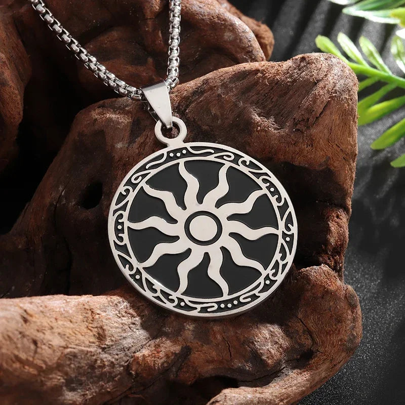 Stainless Steel Square Black Natural Stone Necklace Beautiful Geometric Polygon Pendant for Women Casual Punk Jewelry