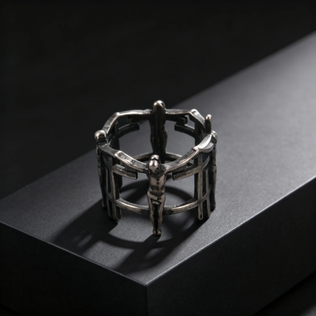 Men's Retro Jesus Cross Ring, Fashion Vintage Stainless Steel Ring for Men, Waterproof Punk Classic Religious Jewelry