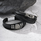 Viking Multi Layer Braided Leather Bracelet