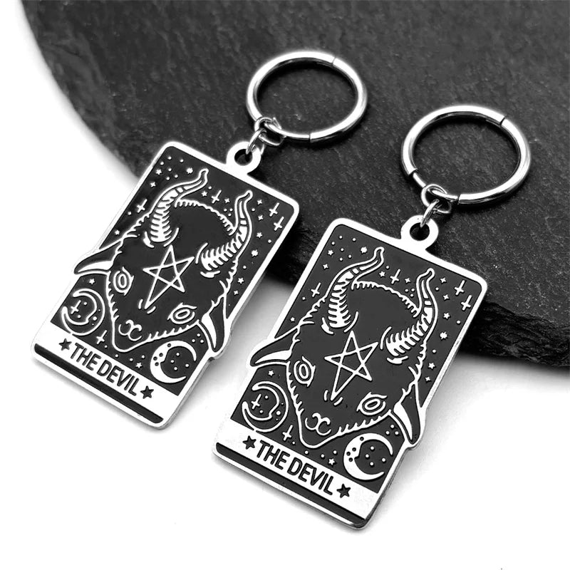 Star Moon Steel Earrings Vintage Goat Sheep Head