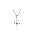 2024 New Style Neptune Trident Necklace Men's Tide Brand Niche High Design Sense Fashion Jewelry for Gift