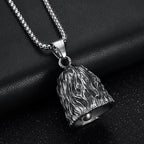 Gothic Lion Head Bell Pendant — Stainless Steel