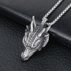 Dragon Head Pendant Necklace — Stainless Steel