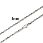 Twisted Rope Chain Necklace 5mm — Stainless