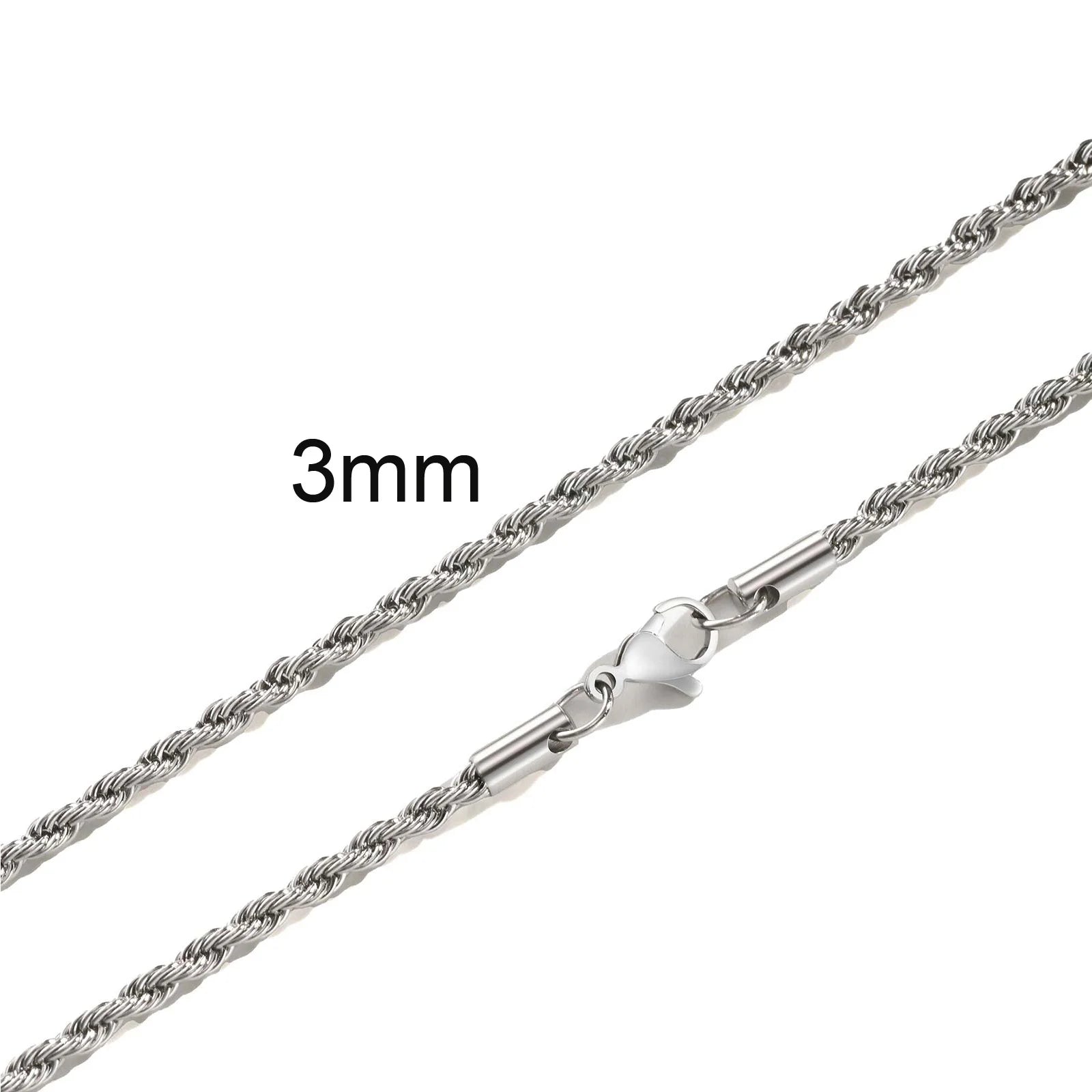 Twisted Rope Chain Necklace 5mm — Stainless
