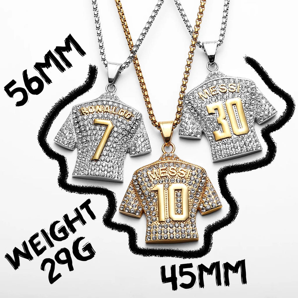 Football Jersey Pendant Necklace — Stainless Steel