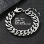 Cuban Steel Bracelet 316L 13mm/15mm Punk