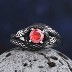 2023 New Vintage 316L Stainless Steel 3D Snake Ring With Red&Green StoneAnimal Fashion jewelry For Man Women Boyfriend