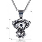 Vintage Motorcycle Chain Necklace Stainless Steel Pendant Biker Punk Gothic Jewelry Accessories