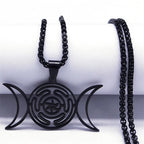 Hekate Wheel Moon Sun Pendant — Stainless