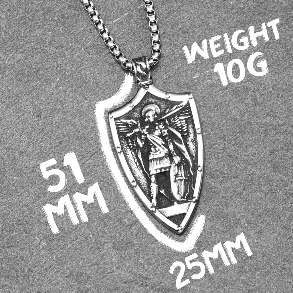 Archangel Necklaces St.Michael Pendants 316L Stainless Steel Men Women Amulets Chains Rock Punk Rider Jewelry Gift Dropshipping