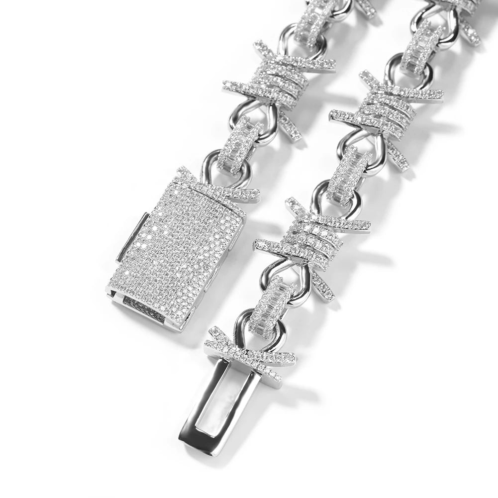 UWIN Iced Out Cuban Link Chain Necklaces for Men Women Pave Setting Cubic Zircon Chains Fashion Jewelry for Gift