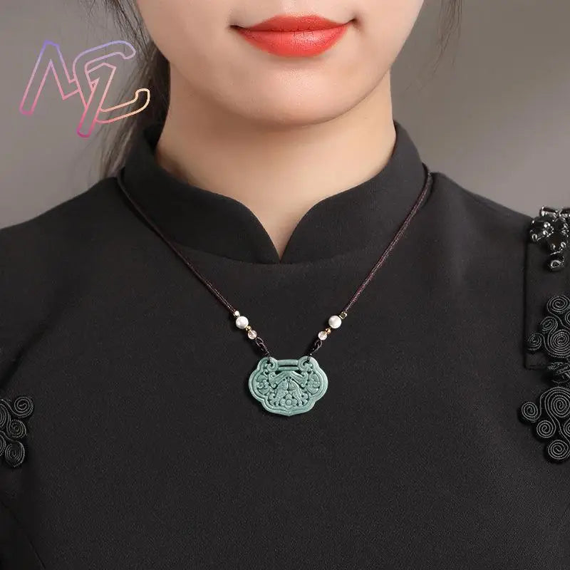Myanmar Jadeite Fish Pendant Necklace Real Jewelry Fashion Accessories Talismans Charm Burmese Jade Designer Stone