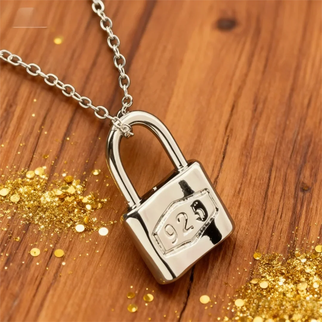925 Sterling Silver Romantic Lock Lovely Necklace for Women Fashion Wedding Party Couple Gift High Quality Jewelry