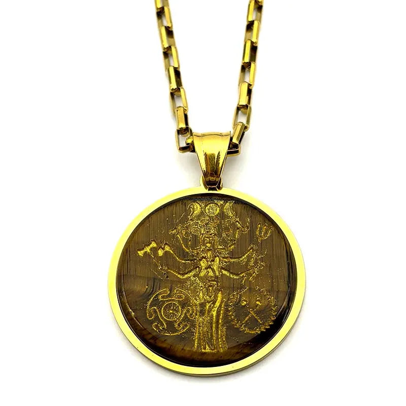 Moon Goddess Pendant Necklace — Stainless Steel