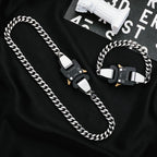 Hip-hop Functional Buckle Thick Chain Metal Lock Necklace Bracelet Personality Street Men and Women Accessories Gift