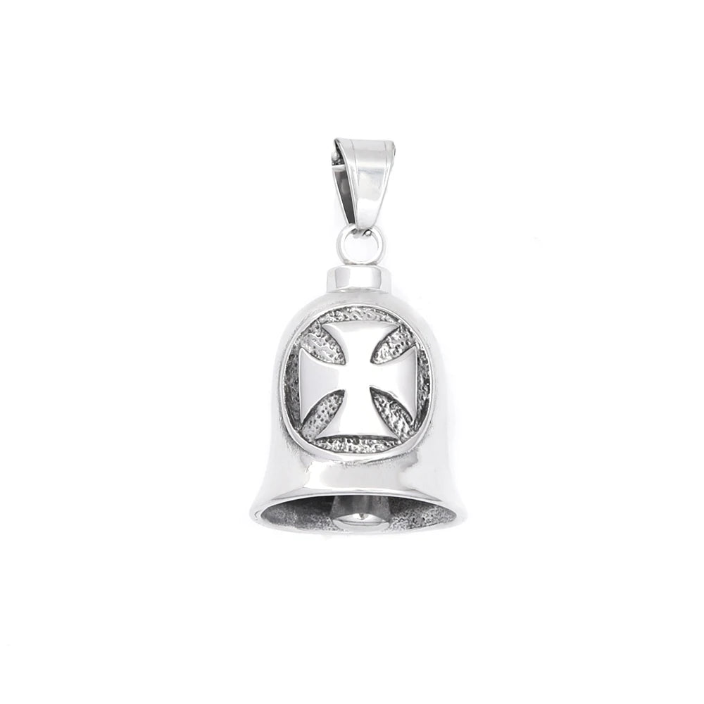 Vintage Bell Charm Amulet Necklace — Stainless Steel