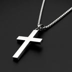 Jesus Starburst Cross Necklace — Stainless Steel Box Chain