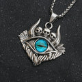 Stainless Steel Evil Eye Skull Pendant Necklace