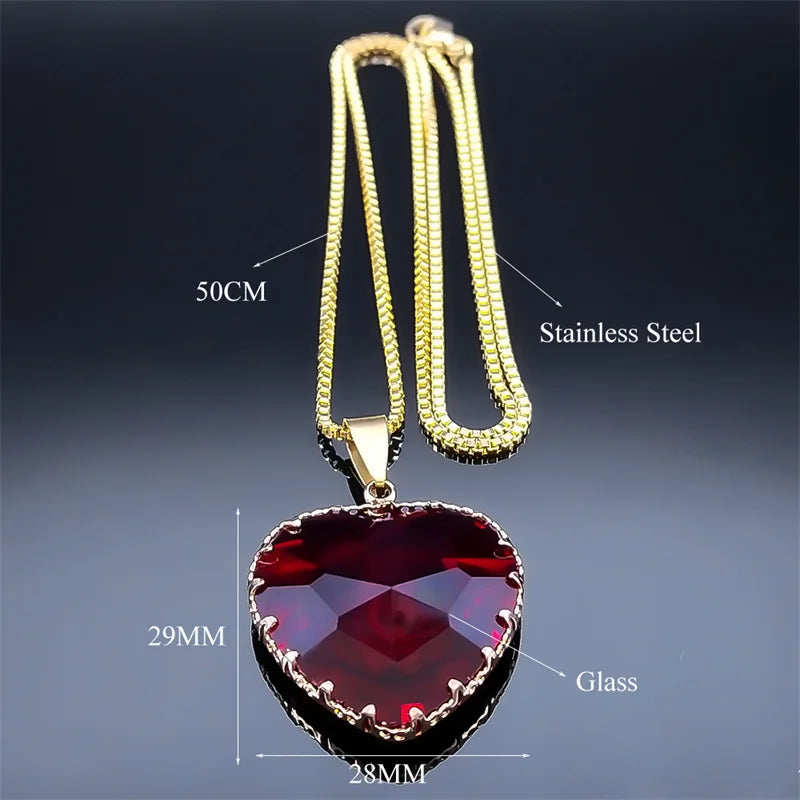 Gothic Heart Pendant Choker Necklace — Stainless Steel