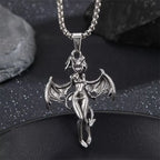 Devil Bat Goddess Pendant Necklace — Stainless Steel