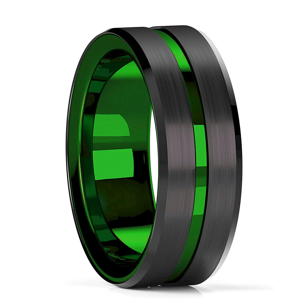 Fashion Black Stainless Steel Rings for Men With Guitar String Inlay Guitarist Ring For Musician Wedding Jewelry Drop