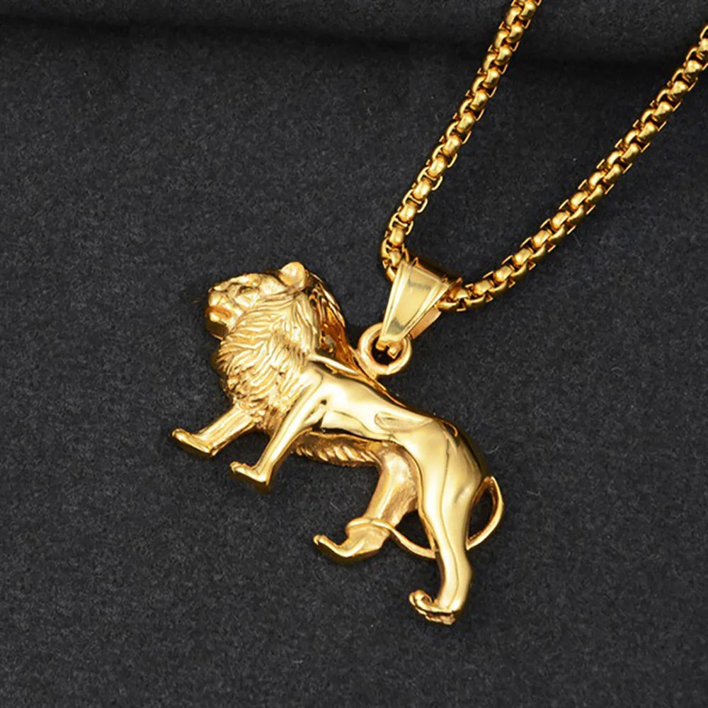 Lion Gold Pendant Necklace