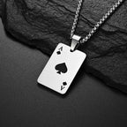 Poker Ace Steel Pendant 60CM Necklace