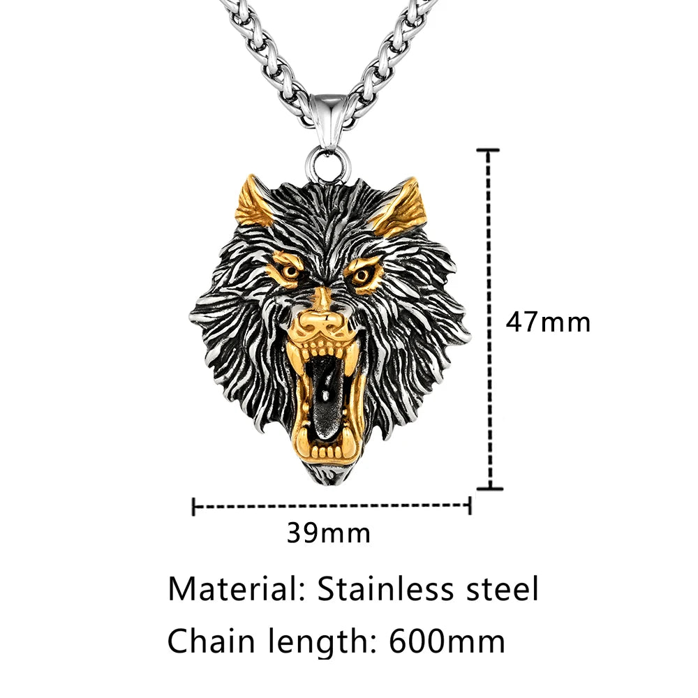 Odin's Wolf Pendant Necklace — Stainless Steel