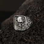 Robot Ghost Skull Open Ring — Stainless Steel