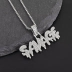 Crystal Pistol Pendant Necklace — Iced Out Two-Tone Street Chain