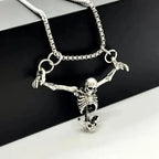 Punk Hip Hop Punished Man Skull Pendant Necklace Men Women Vintage Jewelry