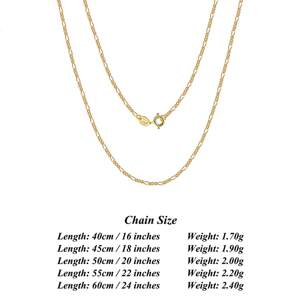 Rinntin 925 Sterling Silver Diamond-Cut Figaro Link Chain Necklace for Men Women Trendy Punk Neck Chain Silver Jewelry