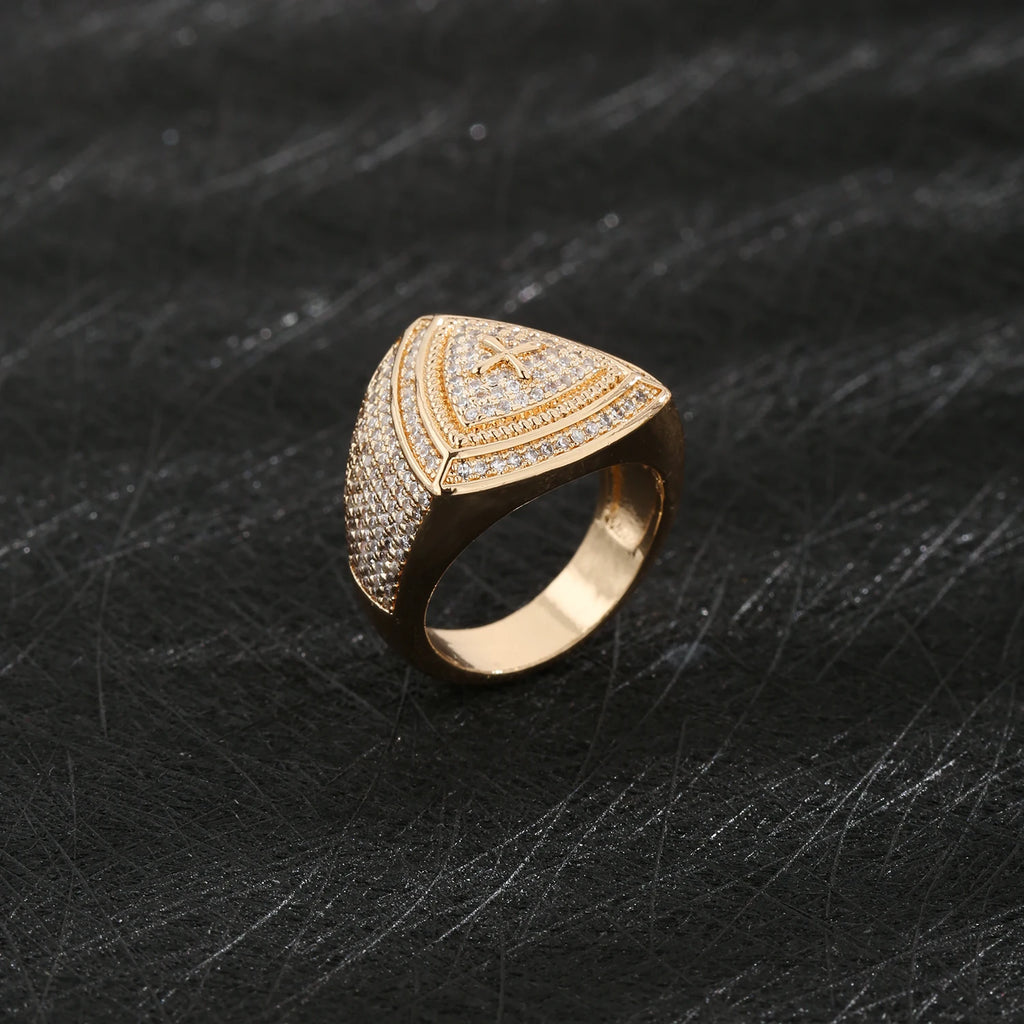 Triangle Cross Ring Sizes 8-10 — Copper Alloy