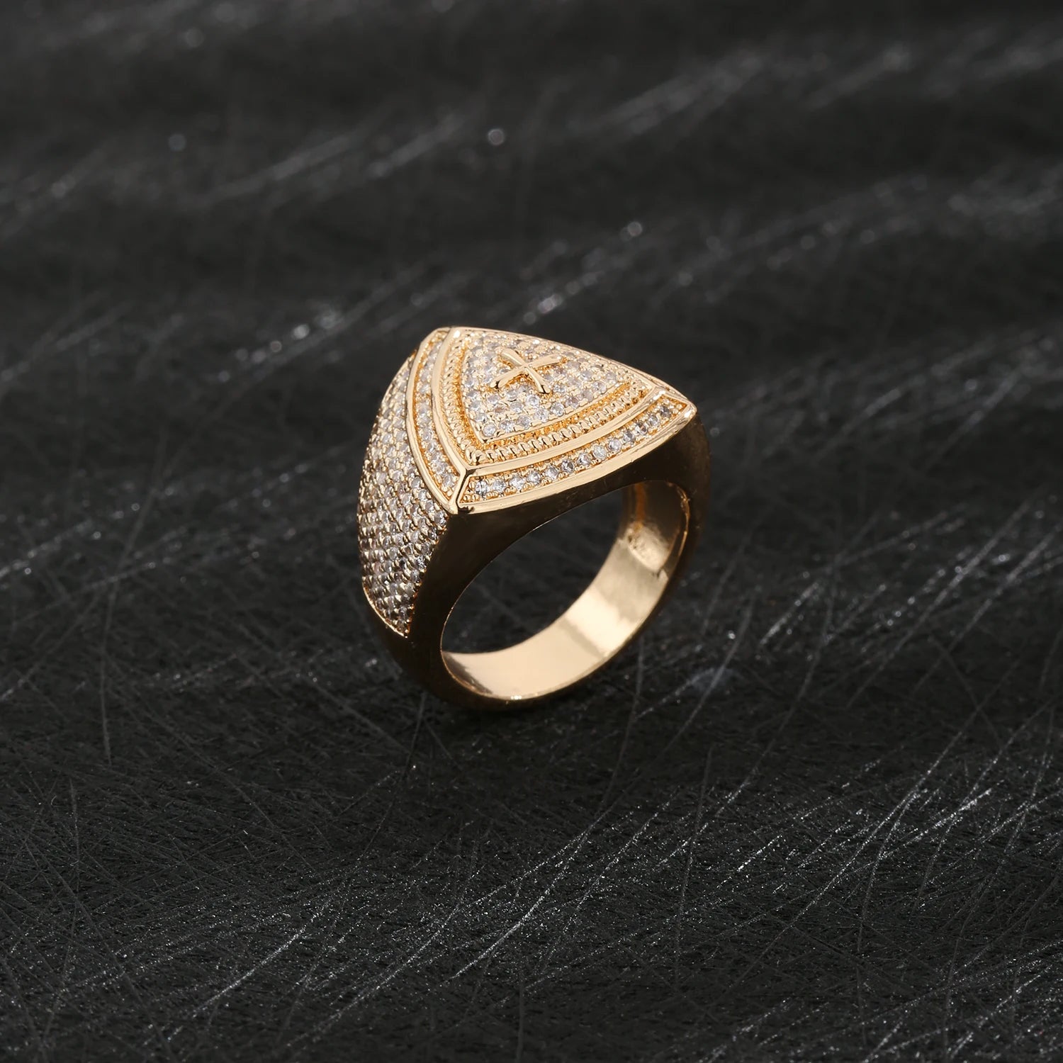 Triangle Cross Ring Sizes 8-10 — Copper Alloy