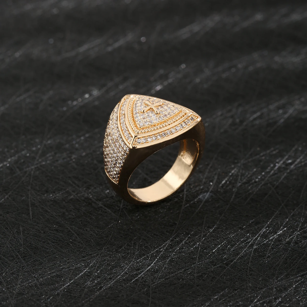 Triangle cool men's ring 8/9/10 personality cross men and women ring