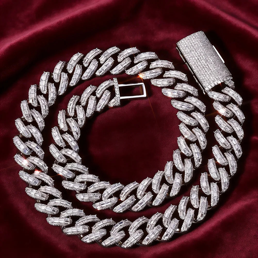 Iced Out Cuban Chain Stainless Steel 18MM 3-Row
