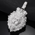 Iced Out King Lion Pendant Necklace — Two-Tone