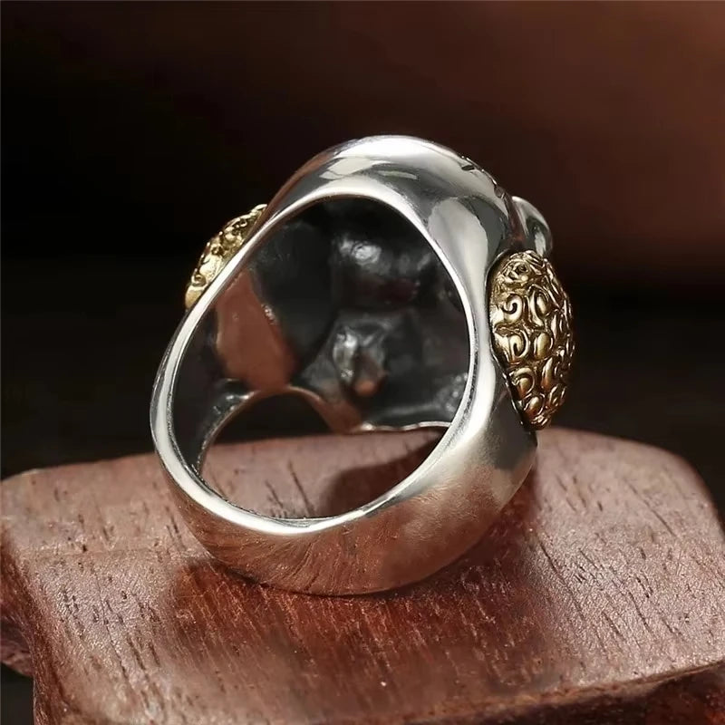 Jianjie Punk Bike Style Clown Skull Rings for Men Fashion Personality Halloween Gift Ring Accessories Trend