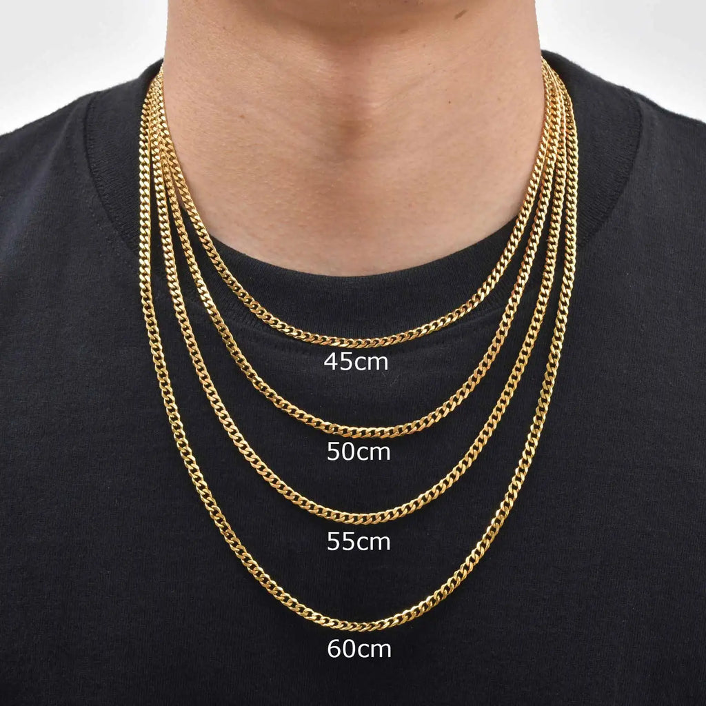 Classic Curb Chain Necklace for Men Women,3.5/5/7MM Stainless Steel Cuban Chain Chokers,Hip Hop Basic Chain Jewelry Gift