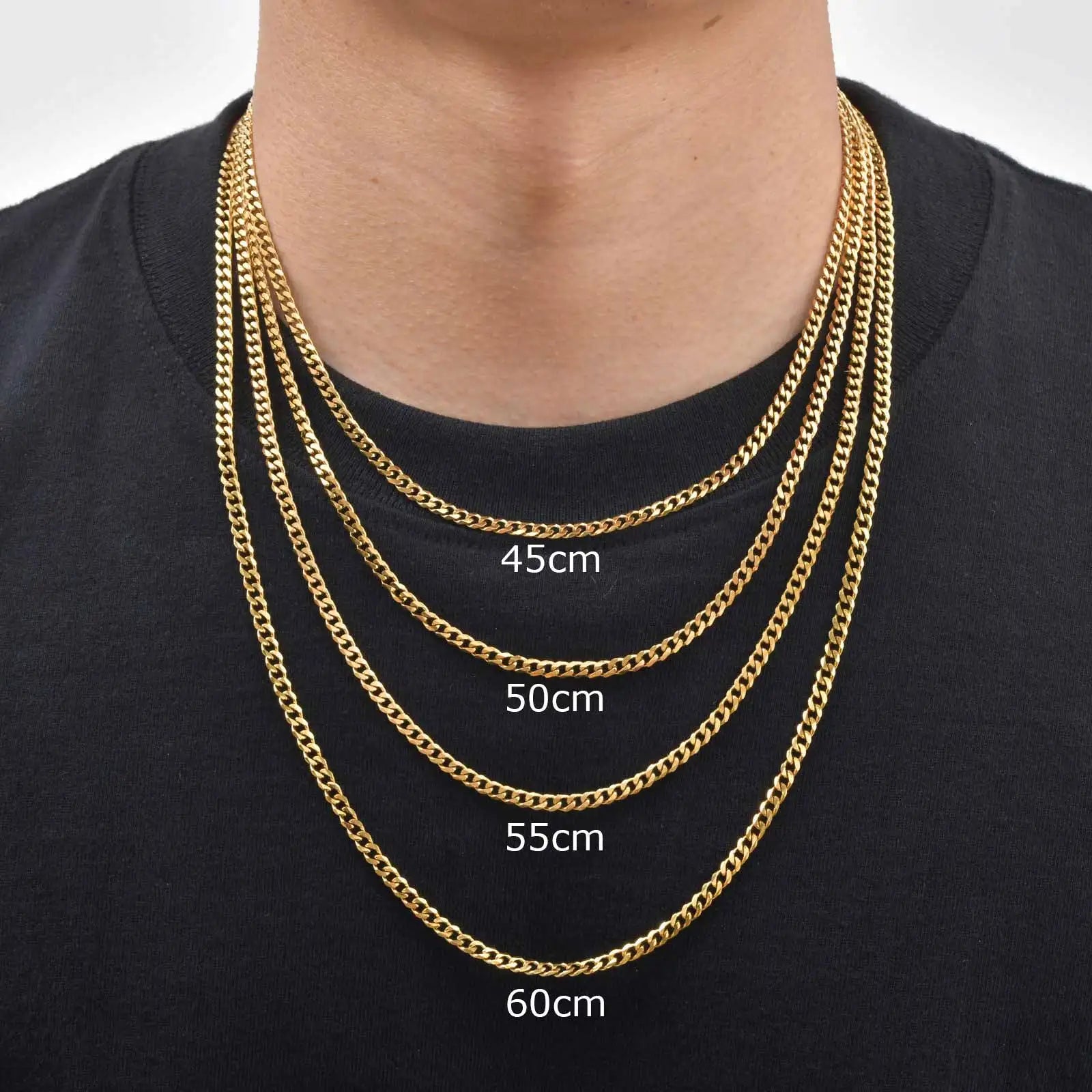 Classic Curb Chain Necklace for Men Women,3.5/5/7MM Stainless Steel Cuban Chain Chokers,Hip Hop Basic Chain Jewelry Gift