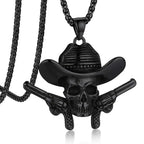 Skull Pendant Necklace — Stainless Steel Gothic