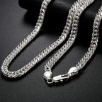 50-60cm wholesale 925 Sterling Silver 6MM Solid chain Necklace for Men's Women Luxury Fashion Wedding Jewelry Christmas Gifts