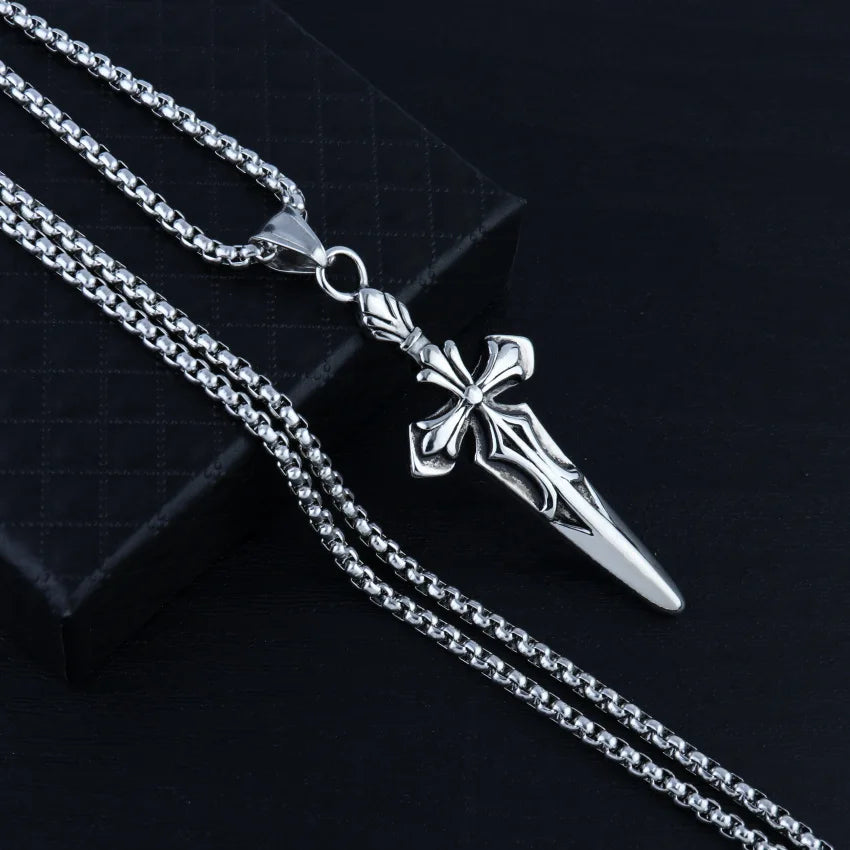 Cross Steel Pendant European American Versatile