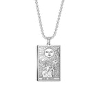 Dawapara The Major Arcana Tarot Cards Vintage Amulet Pendant Necklaces Box Chain Men Jewelry Stainless Steel Golden